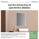 Smart Mirror Bathroom Vanity LED Lighted Wall Mirror 800x600mm-10