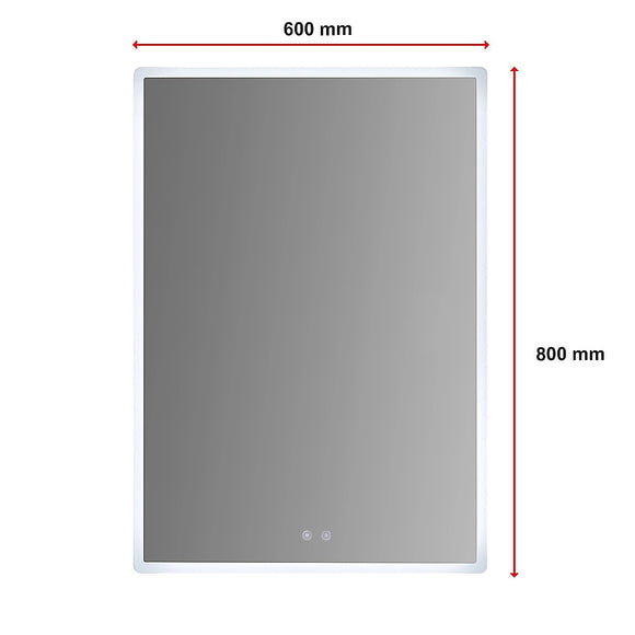 Smart Mirror Bathroom Vanity LED Lighted Wall Mirror 800x600mm