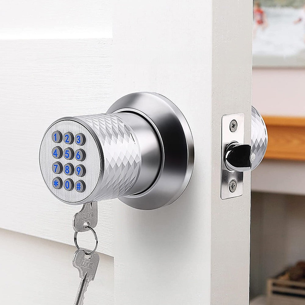 Digital Electronic Code Door Lock Keyless Entry Keypad Programmable Lock Knob - 0