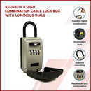 Security 4 Digit Combination Cable Lock Box With Luminous Dials-6