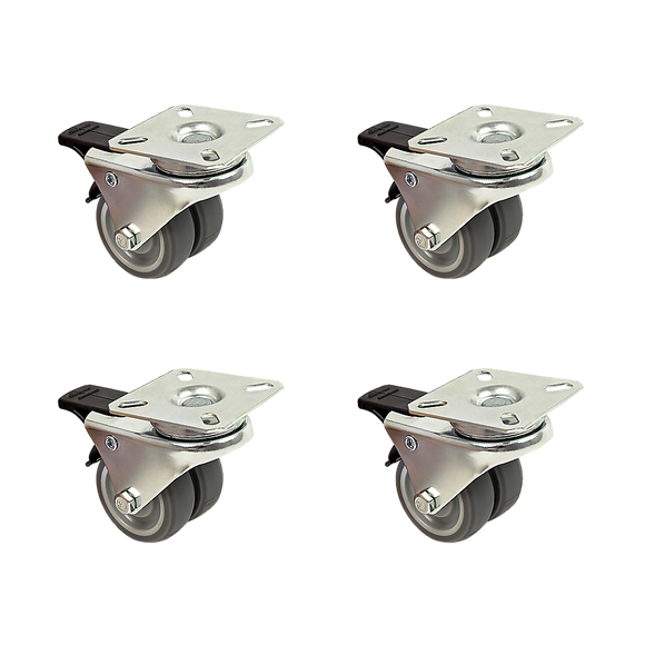 4x 2 Inch Heavy Duty Swivel Castor Wheels 50mm Brake