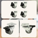 4 x 2" Heavy Duty Swivel Double Wide Castor Wheels Trolley 50mm Furniture Rubber With Brake-9