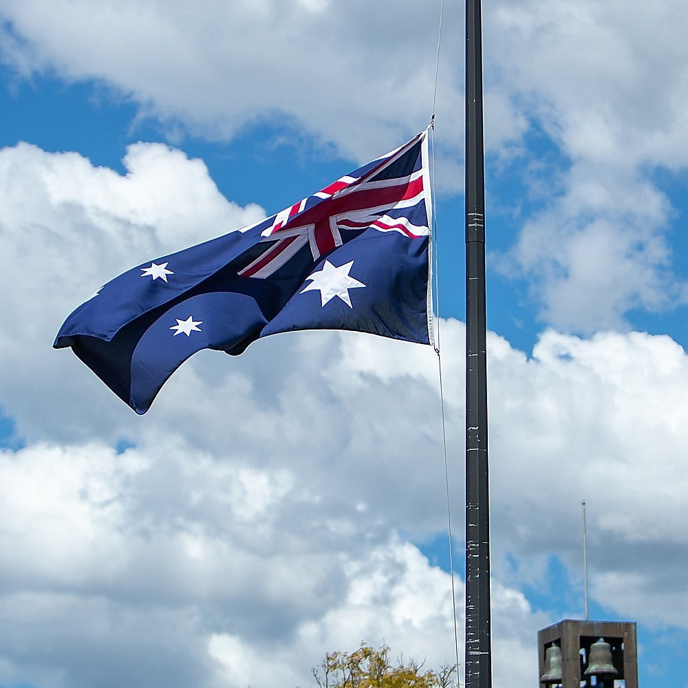 Australian Flag Heavy Duty Woven Spun Poly Australia Flag Metal Clips - 0