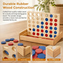 Wooden 4 in a Row Game Classic Family Board Game Educational Toy for Kids & Children-7