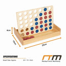 Wooden 4 in a Row Game Classic Family Board Game Educational Toy for Kids & Children-12