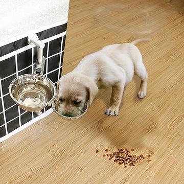 Wall Mounted Dog Bowl Adjustable Height Pet Feeder - 0