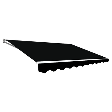 Outdoor Folding Arm Awning Retractable Sunshade Canopy Black 4.0m x 2.5m