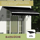 Outdoor Folding Arm Awning Retractable Sunshade Canopy Black 4.0m x 2.5m-10