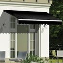 Outdoor Folding Arm Awning Retractable Sunshade Canopy Black 4.0m x 2.5m-2
