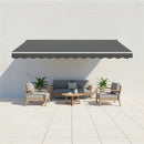 Outdoor Folding Arm Awning Retractable Sunshade Canopy Grey 5.0m x 2.5m-5