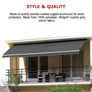 Outdoor Folding Arm Awning Retractable Sunshade Canopy Grey 5.0m x 2.5m-8