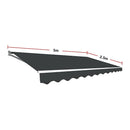 Outdoor Folding Arm Awning Retractable Sunshade Canopy Grey 5.0m x 2.5m-11