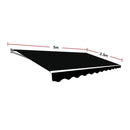 Outdoor Folding Arm Awning Retractable Sunshade Canopy Black 5.0m x 2.5m-13