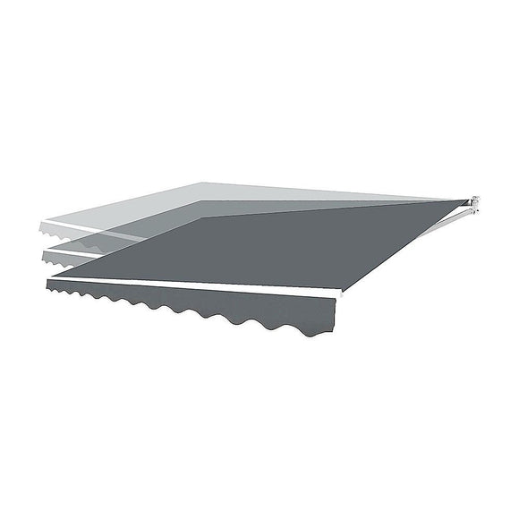 Outdoor Folding Arm Awning Retractable Sunshade Canopy Grey 4.0m x 3.0m