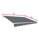 Outdoor Folding Arm Awning Retractable Sunshade Canopy Grey 4.0m x 3.0m-12