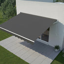Outdoor Folding Arm Awning Retractable Sunshade Canopy Grey 4.0m x 3.0m-2
