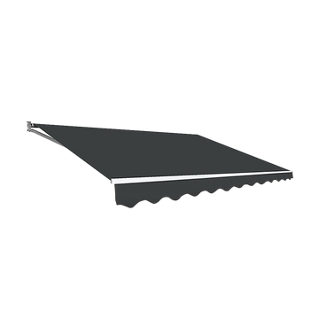 Outdoor Folding Arm Awning Retractable Sunshade Canopy Grey 4.0m x 3.0m