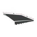 Outdoor Folding Arm Awning Retractable Sunshade Canopy Grey 4.0m x 3.0m-13