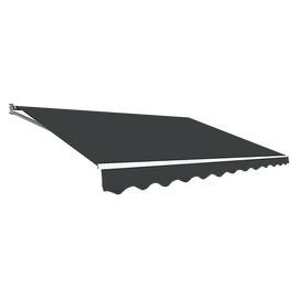 Outdoor Folding Arm Awning Retractable Sunshade Canopy Grey 5.0m x 3.0m