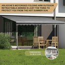 Outdoor Folding Arm Awning Retractable Sunshade Canopy Grey 5.0m x 3.0m-9