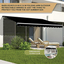 Outdoor Folding Arm Awning Retractable Sunshade Canopy Black 5.0m x 3.0m-10