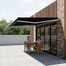 Outdoor Folding Arm Awning Retractable Sunshade Canopy Black 5.0m x 3.0m-5