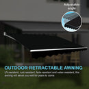 Outdoor Folding Arm Awning Retractable Sunshade Canopy Black 5.0m x 3.0m-5