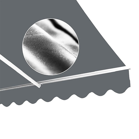 Motorised Outdoor Folding Arm Awning Retractable Sunshade Canopy Grey 3.0m x 2.5m