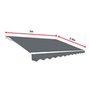 Motorised Outdoor Folding Arm Awning Retractable Sunshade Canopy Grey 3.0m x 2.5m-12