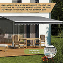 Motorised Outdoor Folding Arm Awning Retractable Sunshade Canopy Grey 3.0m x 2.5m-9