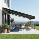 Motorised Outdoor Folding Arm Awning Retractable Sunshade Canopy Grey 3.0m x 2.5m-5