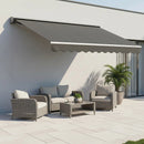 Motorised Outdoor Folding Arm Awning Retractable Sunshade Canopy Grey 3.0m x 2.5m-8