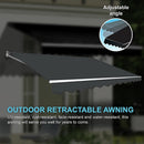 Motorised Outdoor Folding Arm Awning Retractable Sunshade Canopy Grey 3.0m x 2.5m-7