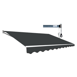 Motorised Outdoor Folding Arm Awning Retractable Sunshade Canopy Grey 4.0m x 3.0m