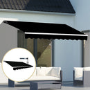 Motorised Outdoor Folding Arm Awning Retractable Sunshade Canopy Black 4.0m x 3.0m-4