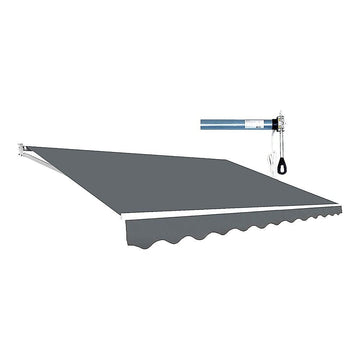 Motorised Outdoor Folding Arm Awning Retractable Sunshade Canopy Grey 5.0m x 2.5m