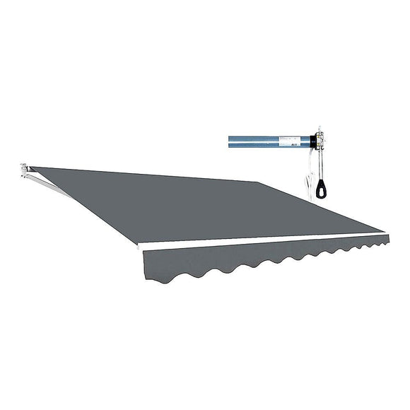 Motorised Outdoor Folding Arm Awning Retractable Sunshade Canopy Grey 5.0m x 2.5m