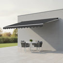 Motorised Outdoor Folding Arm Awning Retractable Sunshade Canopy Grey 5.0m x 2.5m-2