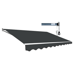 Motorised Outdoor Folding Arm Awning Retractable Sunshade Canopy Grey 5.0m x 3.0m