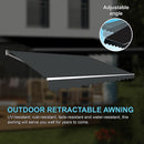 Motorised Outdoor Folding Arm Awning Retractable Sunshade Canopy Grey 5.0m x 3.0m-8