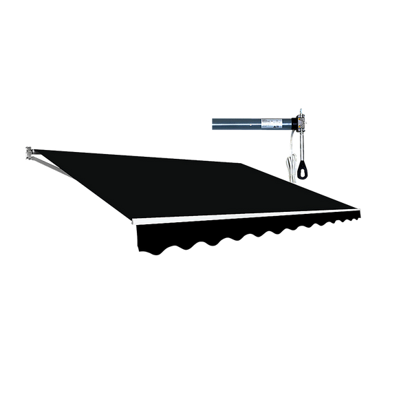 Motorised Retractable Awning – 5.0x3.0m Black Outdoor Shade