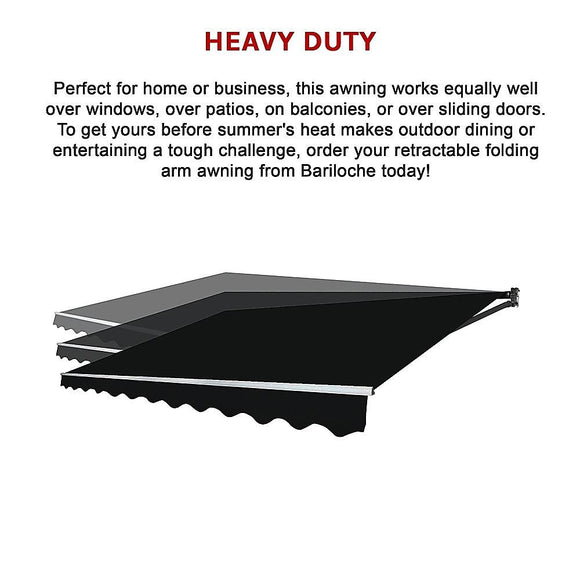 Motorised Retractable Awning – 5.0x3.0m Black Outdoor Shade