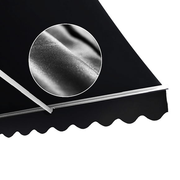 Motorised Retractable Awning – 5.0x3.0m Black Outdoor Shade