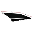Motorised Retractable Awning – 5.0x3.0m Black Outdoor Shade-9