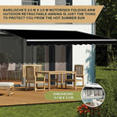 Motorised Outdoor Folding Arm Awning Retractable Sunshade Canopy Black 5.0m x 3.0m-10