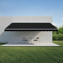 Motorised Outdoor Folding Arm Awning Retractable Sunshade Canopy Black 5.0m x 3.0m-5