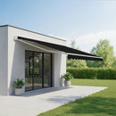 Motorised Outdoor Folding Arm Awning Retractable Sunshade Canopy Black 5.0m x 3.0m-7