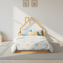Pine Wood Floor Bed House Frame for Kids and Toddlers-3