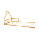 Pine Wood Floor Bed House Frame for Kids and Toddlers-6
