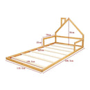 Pine Wood Floor Bed House Frame for Kids and Toddlers-9